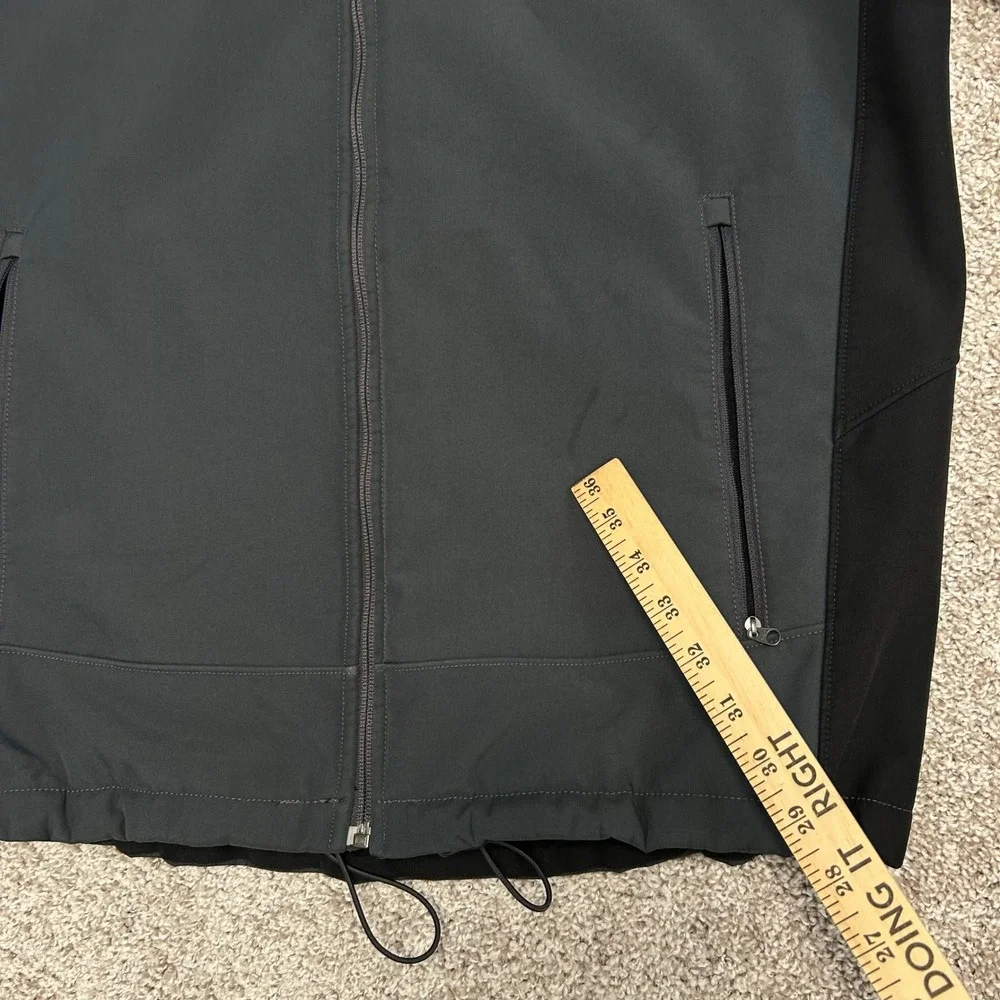 The North Face Men Large Black Gray Softshell Fleece Lined  Zip Jacket Gorpcore